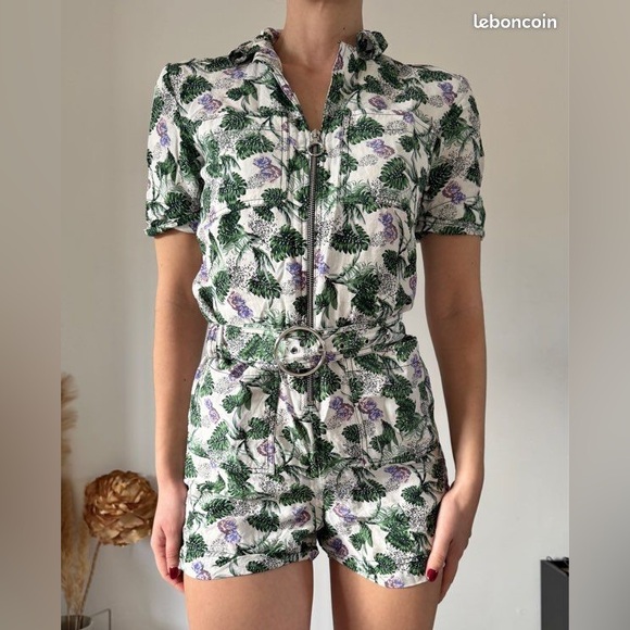 Maje Pants - Maje Women Short jumpsuit in printed viscoselinen